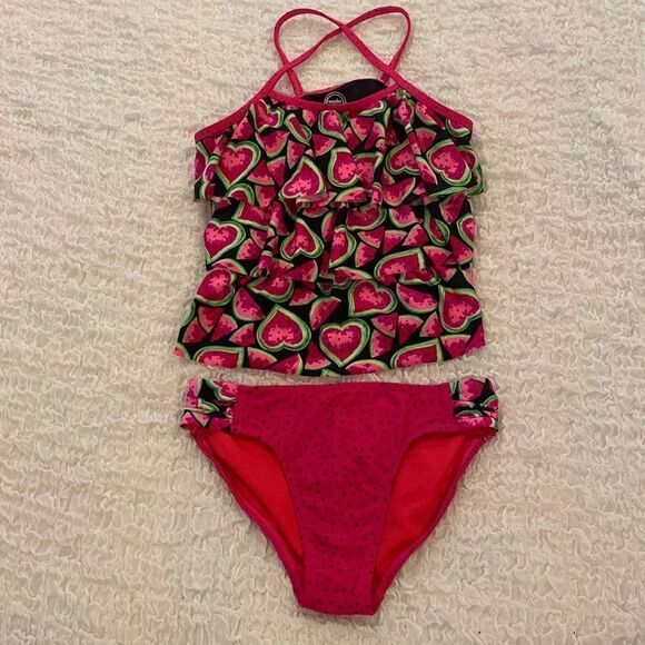 Wonder Nation Watermelon Swimsuit Girls Size 10-12 - Picture 1 of 5
